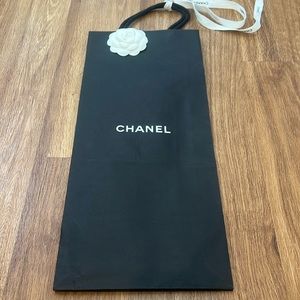 Chanel tote shopping bag gift party ribbon camellia sticker flower floral